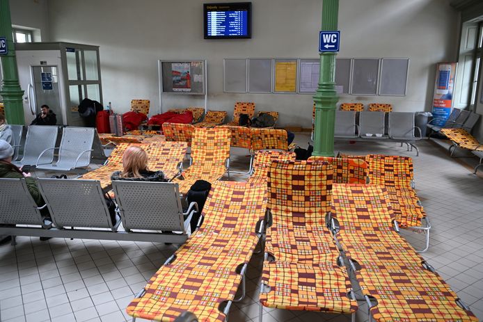 Opvangplek voor vluchtelingen in Przemysl, in het zuidoosten van Polen.