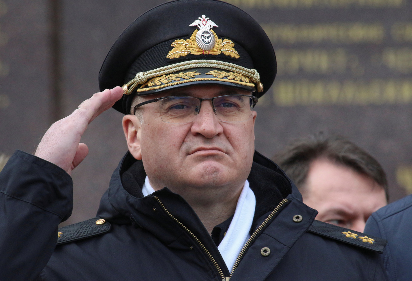 De ontslagen admiraal Igor Osipov in betere tijden.