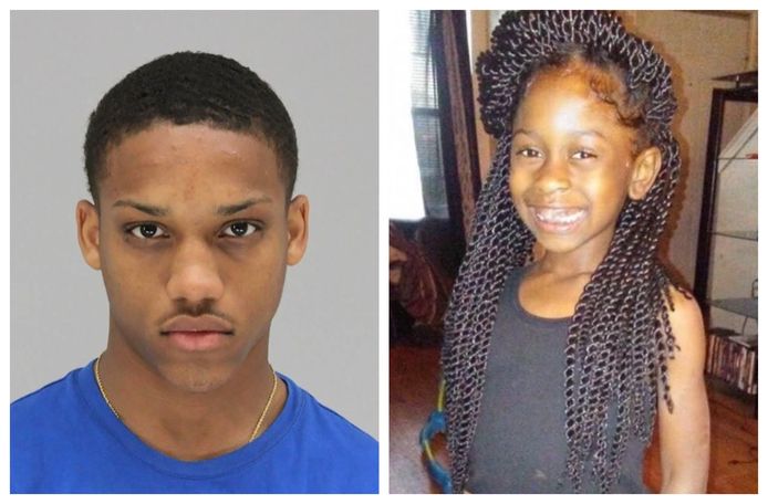 Rapper Tyrese Simmons (19), wiens artiestennaam 'Lul Reese’ luidt.   Brandoniya Bennett (9) overleed aan de schotwonden.