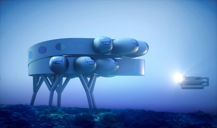 Het ontwerp voor Fabien Cousteau's onderwaterstation Proteus.