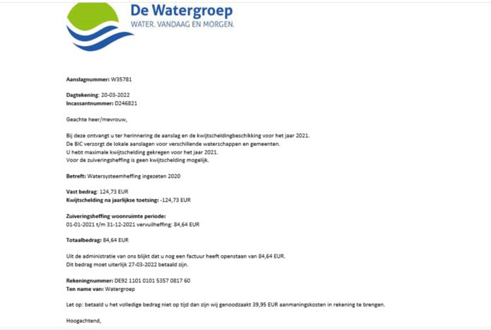 De valse factuur.