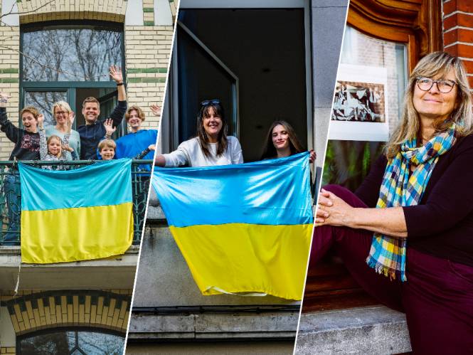 REPORTAGE. De Vlamingen die al 50 dagen een Oekraïense vlag aan hun gevel hangen: “Ik kan Poetin niet door de tv trekken, dus hang ik maar een vlag”