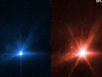 Hubble- en James Webb-telescopen leggen voor het eerst gelijktijdig beelden vast van DART-missie