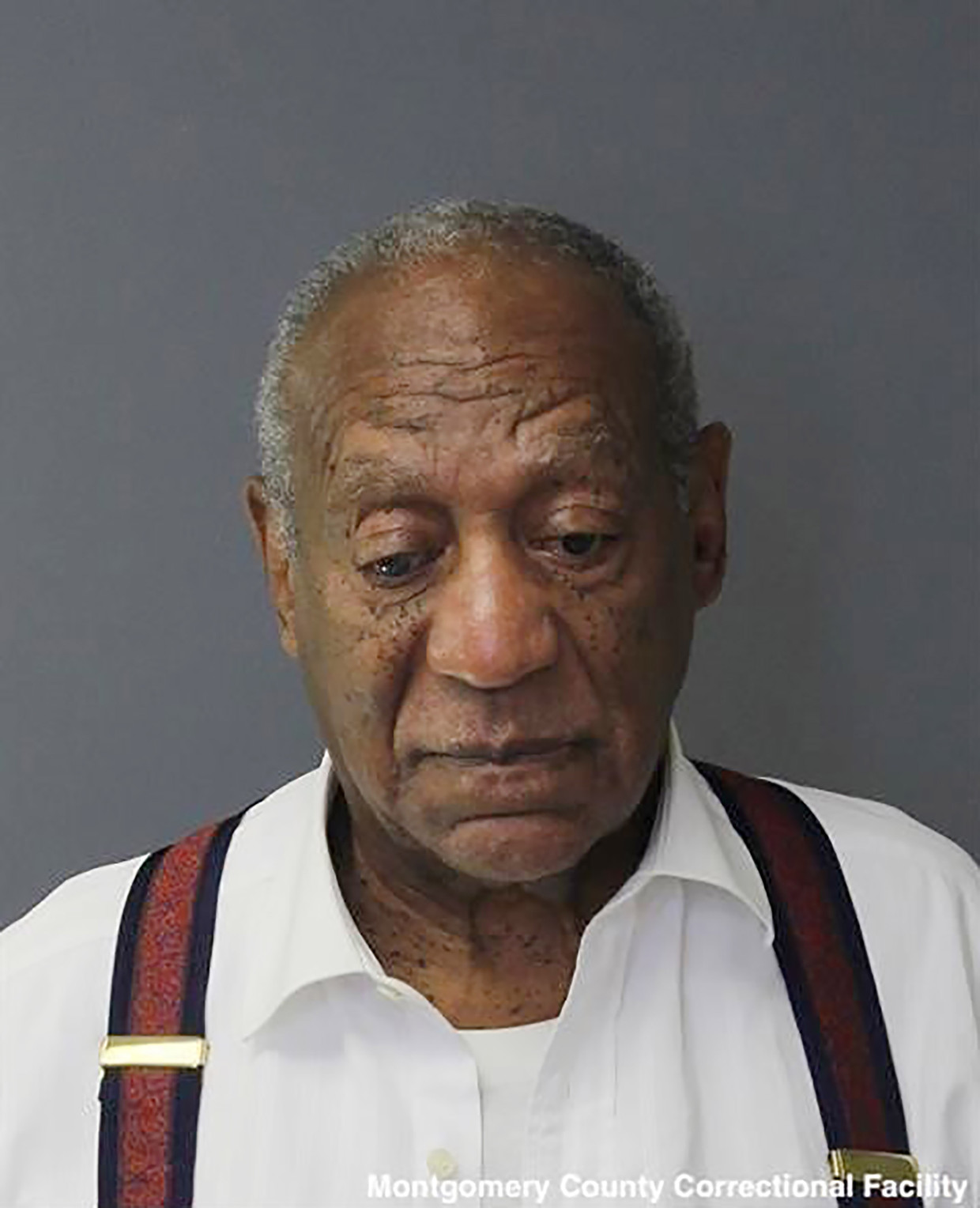 Bill Cosby op een portretfoto van de gevangenis. Beeld AFP