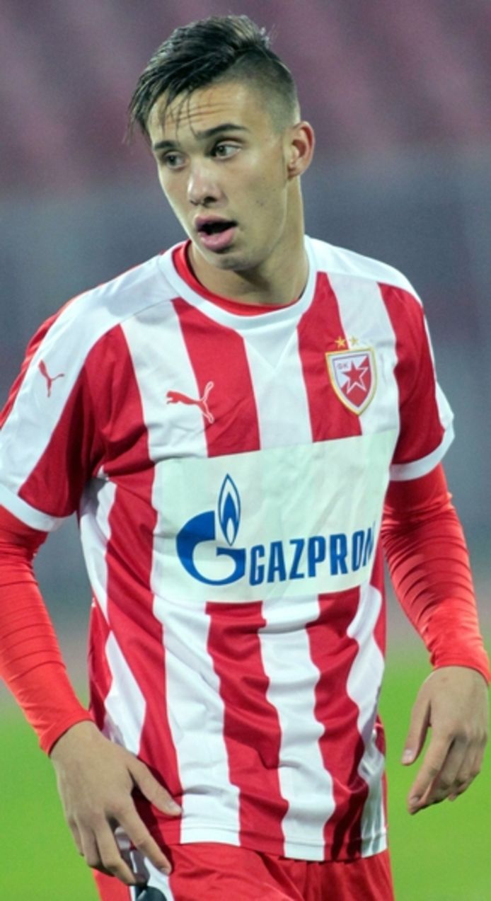 Adzic in het shirt van zijn vorige club, Rode Ster Belgrado.