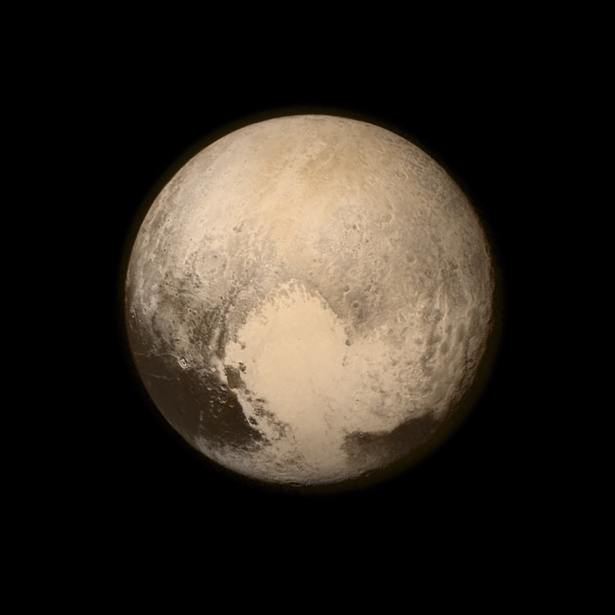 Een foto die New Horizons van Pluto maakte Beeld getty