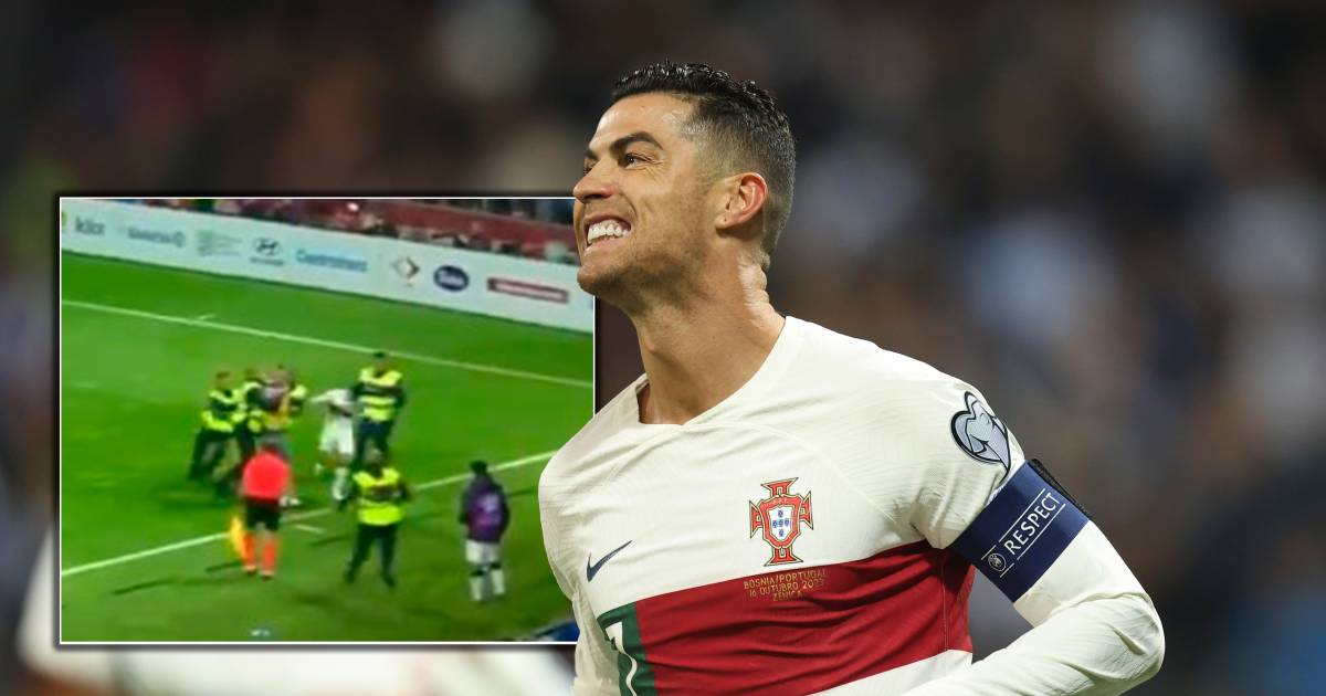 Cristiano Ronaldo weerstaat veldbestormer tijdens ruime zege Portugal in Bosnië | Buitenlands voetbal