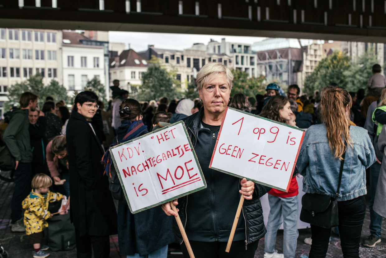 De sector van de kinderopvang kwam actievoeren in Gent. Beeld Tine Schoemaker