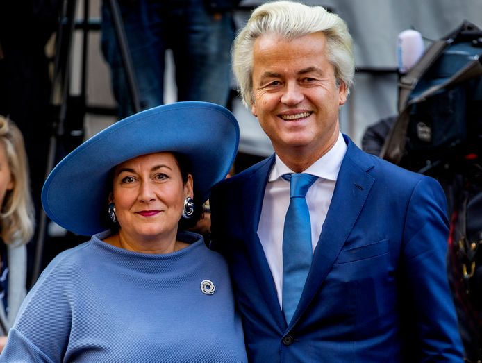 Geert Wilders met zijn vrouw op Prinsjesdag 2017.