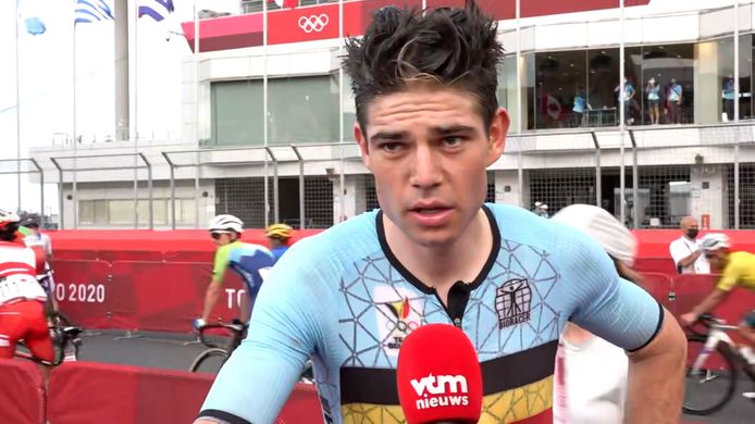 Wout van Aert bij VTM Nieuws.