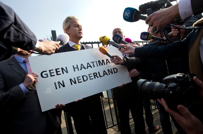 Geert Wilders tijdens een protestactie in 2015.