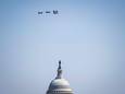 Een groep gevechtsvliegtuigen boven het Capitool in Washington DC. (archiefbeeld)