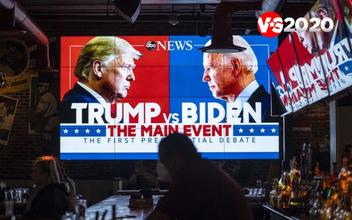 Het eerste verkiezingsdebat tussen Trump en Biden is door de Amerikaanse media ontvangen als een chaotisch en hard gevecht.