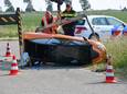 Hans Baris kwam met zijn brommobiel op het kruispunt van de Boogaardweg met de Stapelsweg in botsing met een auto.