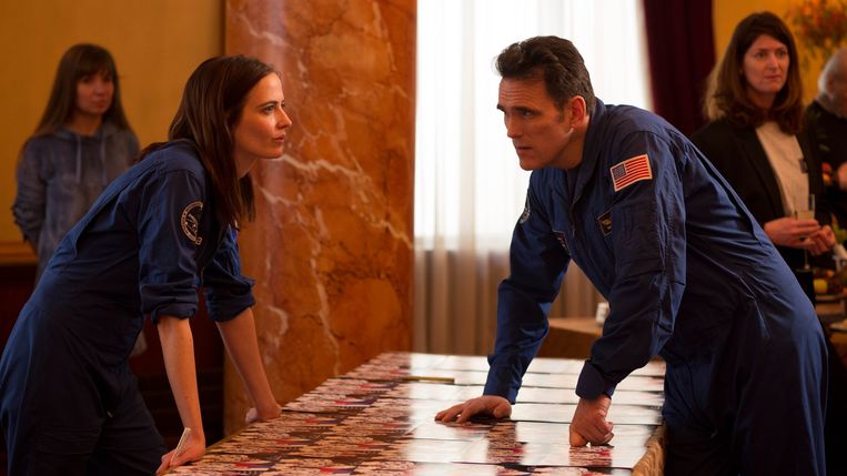 Eva Green en Matt Dillon als astronauten in Proxima. Beeld  