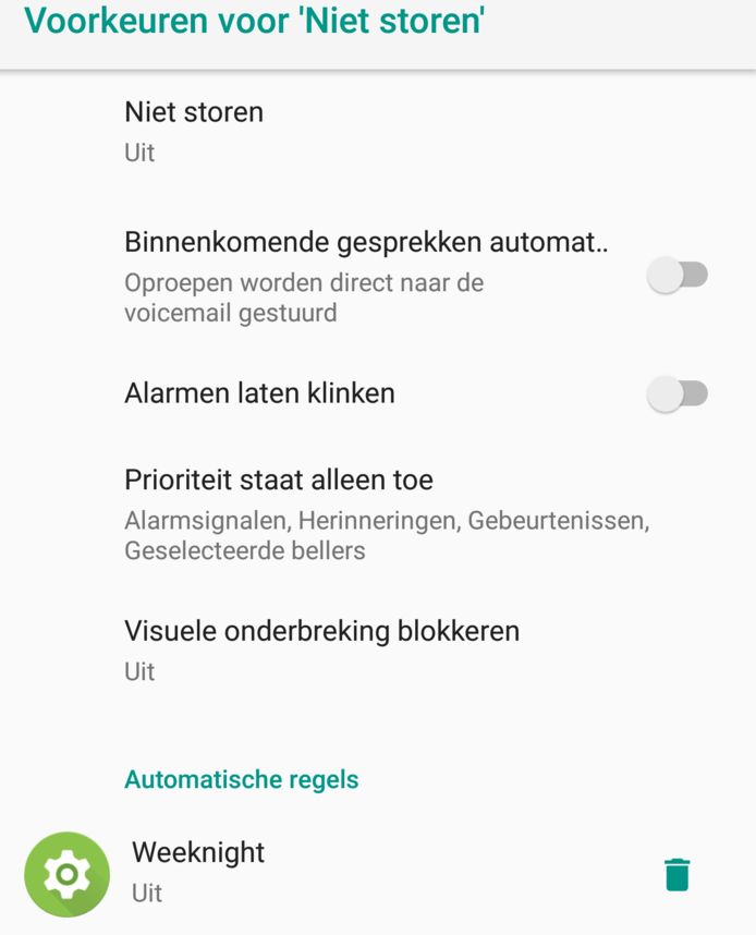 De 'niet storen'-instellingen kan je sterk personaliseren.