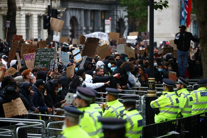 Protest in Londen zondag.