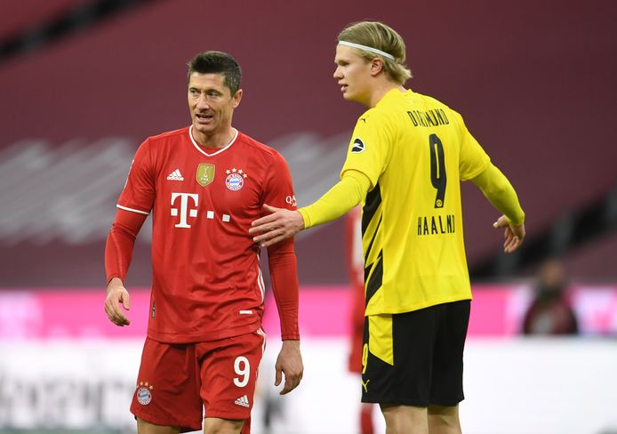 Bundesliga-vedettes Robert Lewandowski en Erling Haaland.