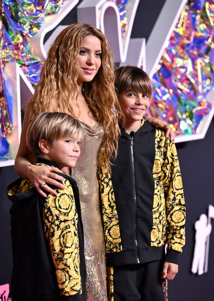 Shakira en zoontjes Sasha en Milan Pique, MTV Video Music Awards 2023.
