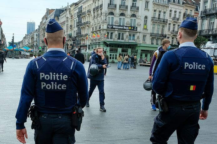 Illustratiefoto: coronapatrouille in Brussel.