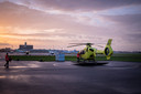 Traumahelikopter op Rotterdam The Hague Airport.