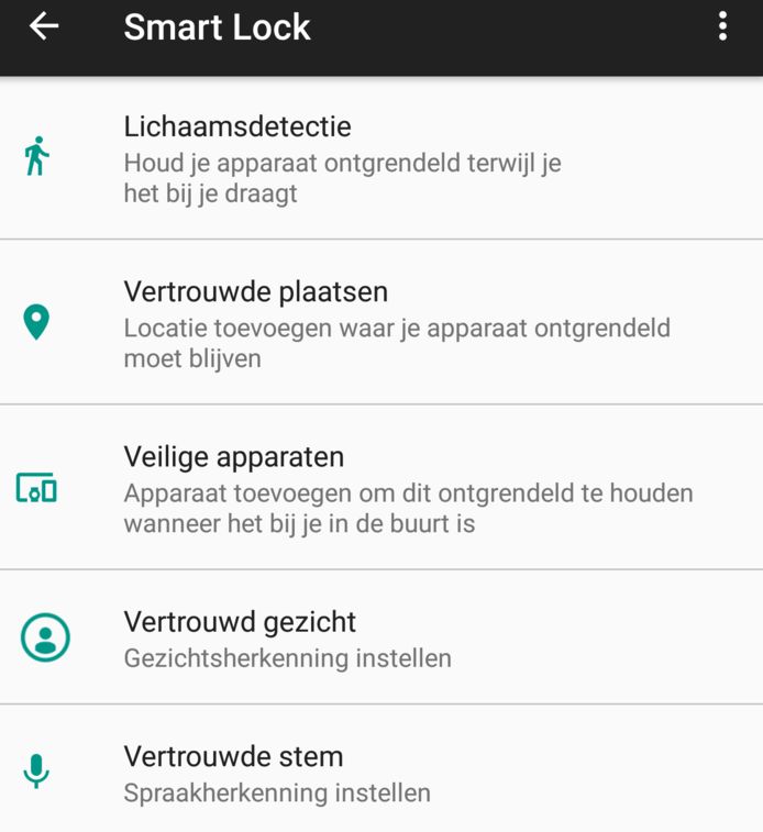 Met Smart Lock laat je je telefoon bijvoorbeeld thuis ontgrendeld.