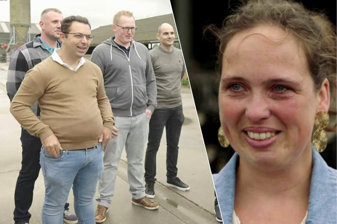 Boerin Sanne ontmoet haar kandidaten in 'Boer zkt vrouw'.