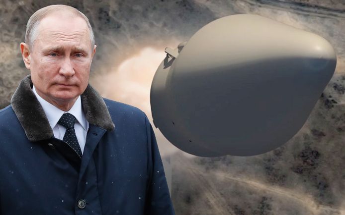 De Russische president Poetin gaf eind vorig jaar dit simulatiebeeld vrij van de hypersonische raket.