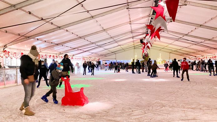 De schaatspiste in Oudenaarde.