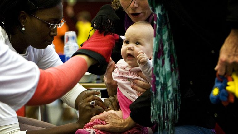 Injecties tegen de Mexicaanse Griep in Amsterdam in 2009. Beeld ANP