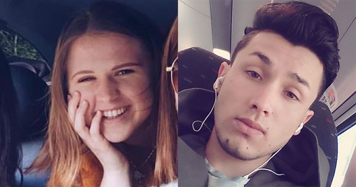 De twee slachtoffers van de kotmoord in Kortrijk: Youlia Soboleva (19) uit Kuurne en Nessar Jamshidi (18) uit Afghanistan.