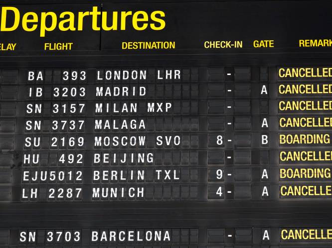 Bijna negentig procent passagiersvluchten geannuleerd op Brussels Airport