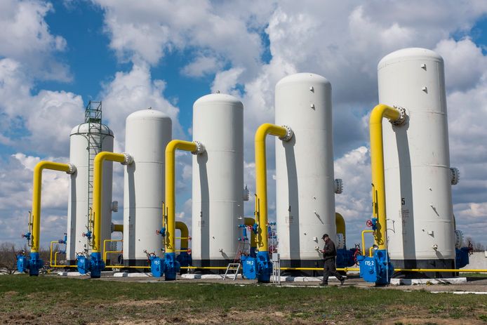 Een doorvoerstation voor Russisch gas van Naftogaz in Oekraïne.