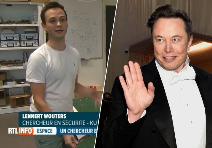 Lennert Wouters (à gauche) et Elon Musk (à droite).