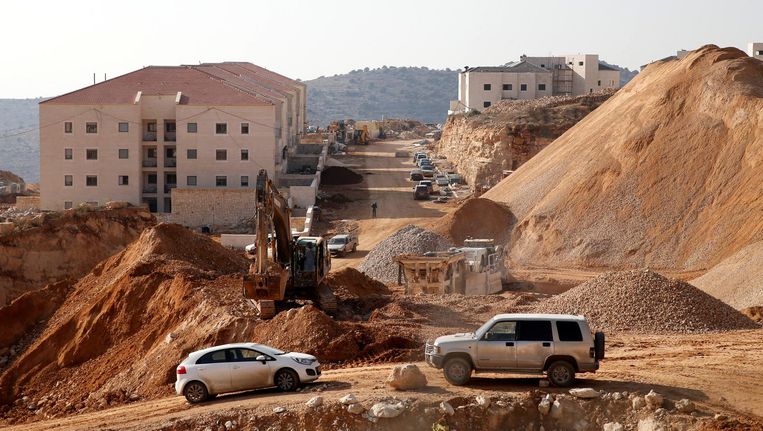 Een bouwplaats in een Israëlische nederzetting aan de West Bank. Beeld reuters