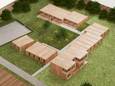 Maquette van de tiny houses die langs de Rijksweg in Malden komen te staan.
