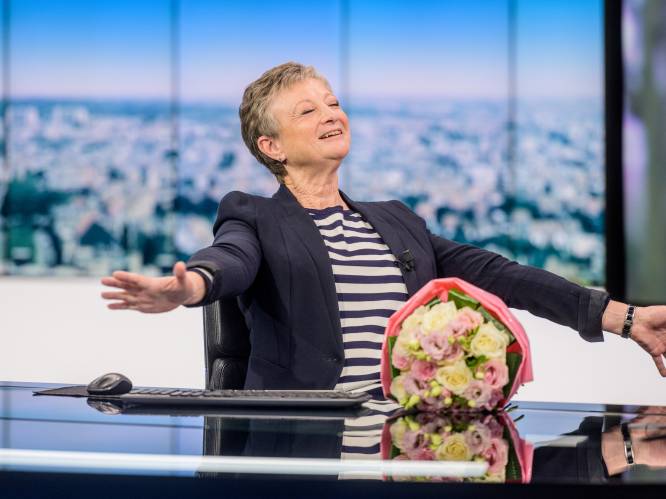 VRT zet Martine Tanghe in de bloemetjes na allerlaatste nieuwsuitzending: “Ik zal elke dag naar ‘Het Journaal’ blijven kijken. Met een glas witte wijn”