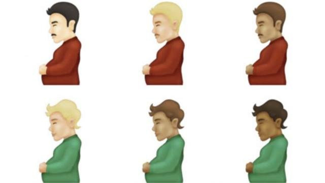 Dans cette série inclusive, figure également un emoji représentant une personne enceinte non genrée (en bas sur l’image), afin de montrer que la grossesse est aussi possible pour les hommes transgenres et les personnes non binaires