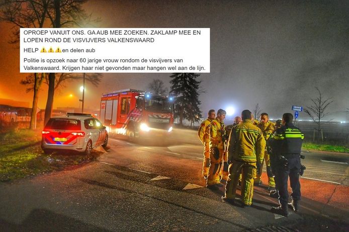 Hulpdiensten zochten naar de vermiste vrouw in Valkenswaard. Inzet: de gewraakte oproep op sociale media om mee te helpen.