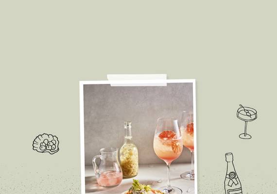Vlierbloesem-aperol & kruidig filodeeg met blauwe kaas
