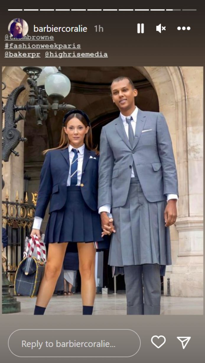 Stromae en vrouw Coralie Barbier in haar Instagramverhaal.