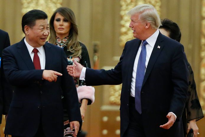 De Amerikaanse president Donald Trump met de Chinese president Xi Jinping