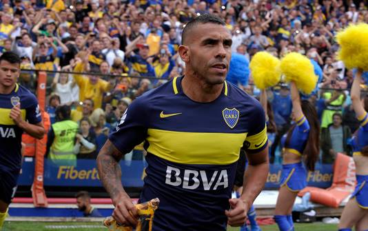 Carlos Tévez in het shirt van Boca Juniors.