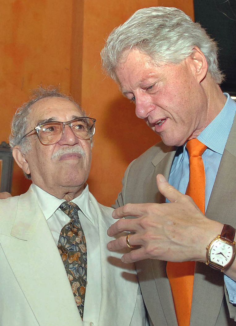 Gabriel García Márquez met Bill Clinton in 2007. Beeld ap