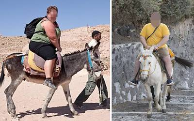 Wie meer dan 100 kilo weegt, mag niet meer op Griekse ezel rijden