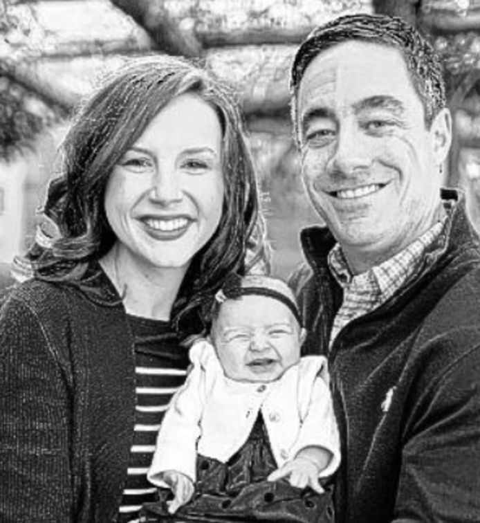Mary Jo en Matthew met hun pasgeboren dochtertje Taylor Rose.