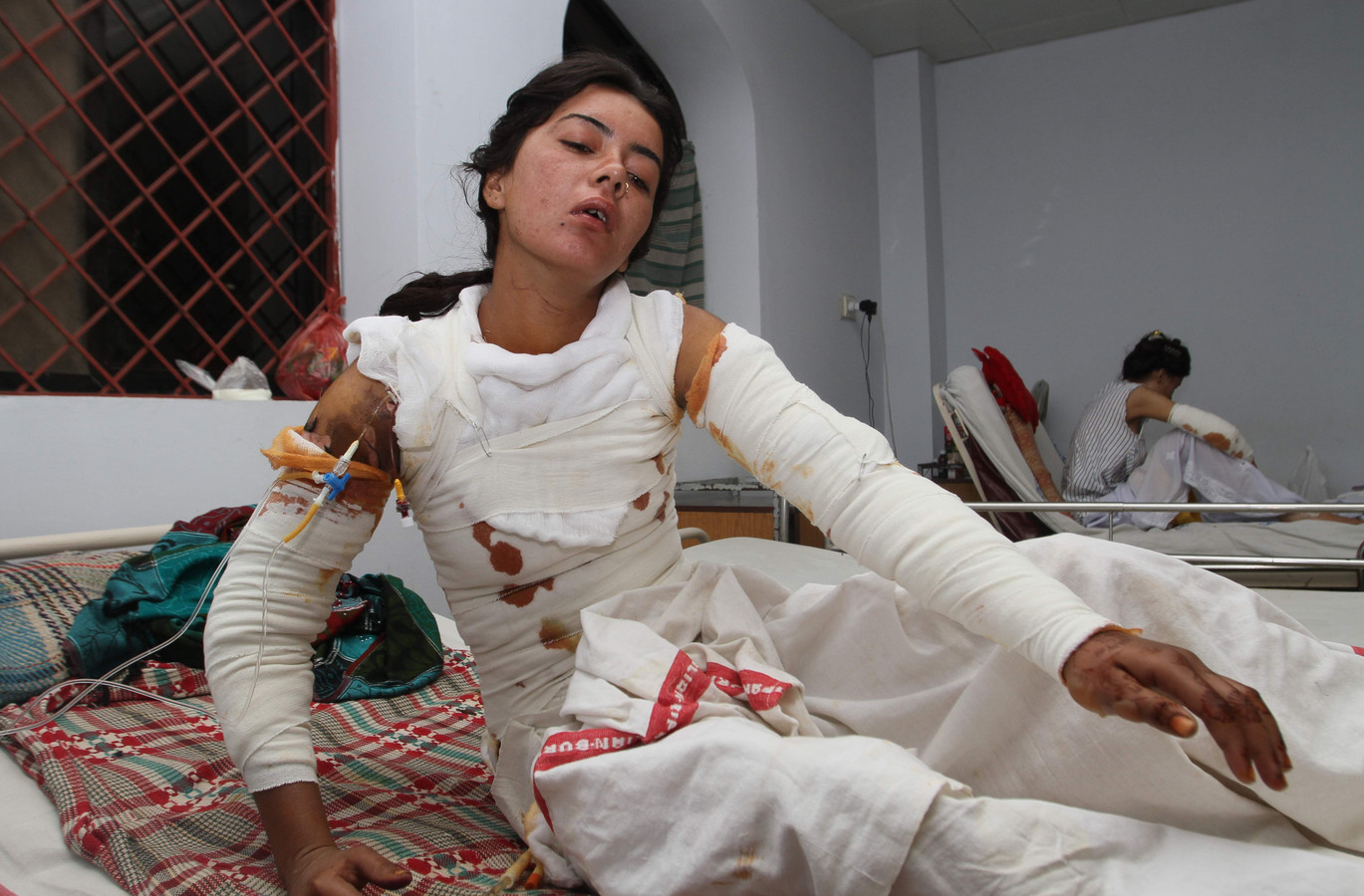 Sonia Bibi, le 23 octobre dernier, sur son lit d'hôpital.