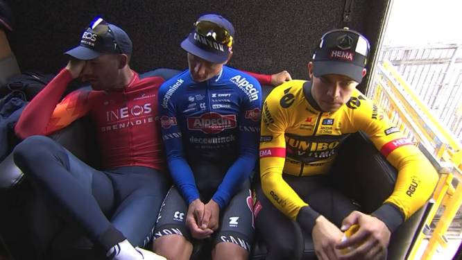 KIJK. Dé video die over de tongen gaat: Van der Poel, Van Aert en Ganna zorgen voor opvallend sofamoment