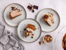 Wat Eten We Vandaag: Chocoladecrêpes-taart met kokosyoghurt
