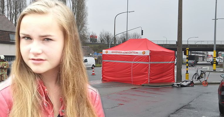 Nikita Everaert stierf gisteren nadat ze op haar fiets werd aangereden door een truck. Beeld Wouter Spillebeen